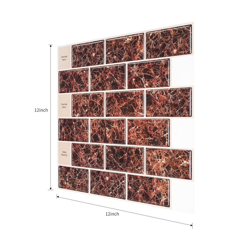 MT1017 - Subway Peel And Stick Backsplash Tile , 12" x 12" Marble Tile