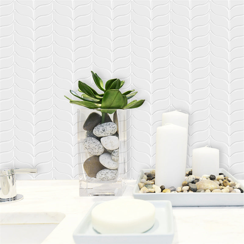 MT1044 - White Peel And Stick Backsplash Tile , 12" x 12" Tile