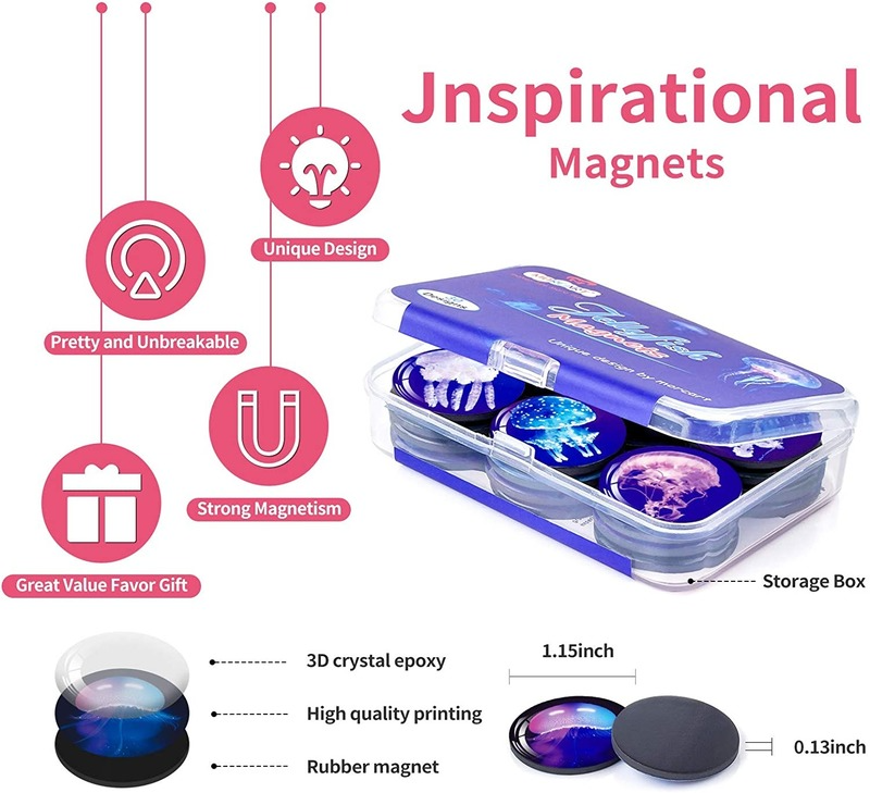 MORCART 30pcs Jellyfish Sea Life Fridge Magnets