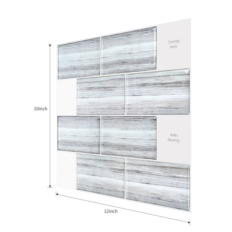 MT1091 - Subway Peel And Stick Backsplash Tile , 10" x 12" Marble Tile
