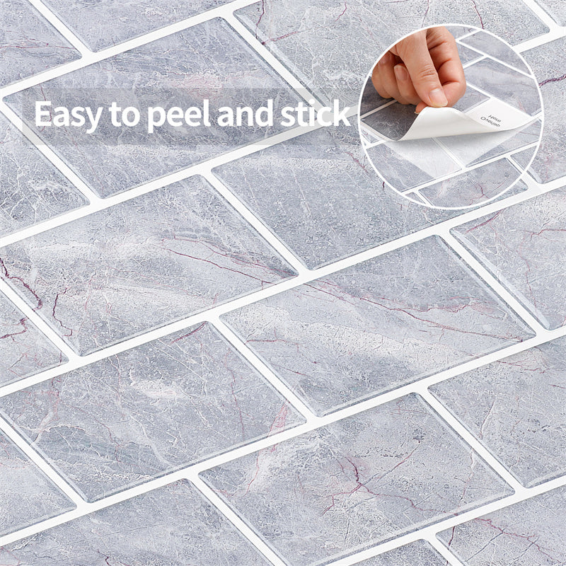 MT1028 - Subway Peel And Stick Backsplash Tile , 12" x 12" Marble Tile
