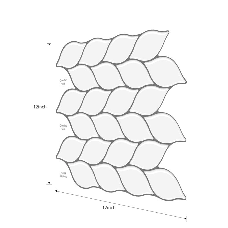 MT1053 - Leaf shape Peel And Stick Backsplash Tile , 12" x 12" Tile