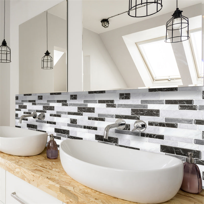 MT1033 - Oblong Walltiles Peel And Stick Backsplash Tile , 12" x 12" Marble Tile
