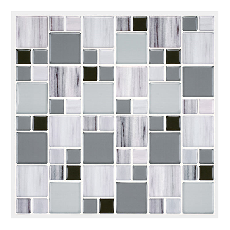 MT1001 - Mosaic Decals Peel And Stick Backsplash Tile , 10" x 10" Marble Checkered Tile