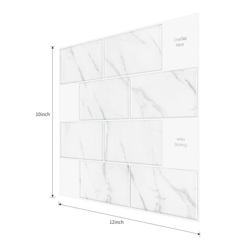 MT1098 - Subway Peel And Stick Backsplash Tile , 10" x 12" Marble Tile