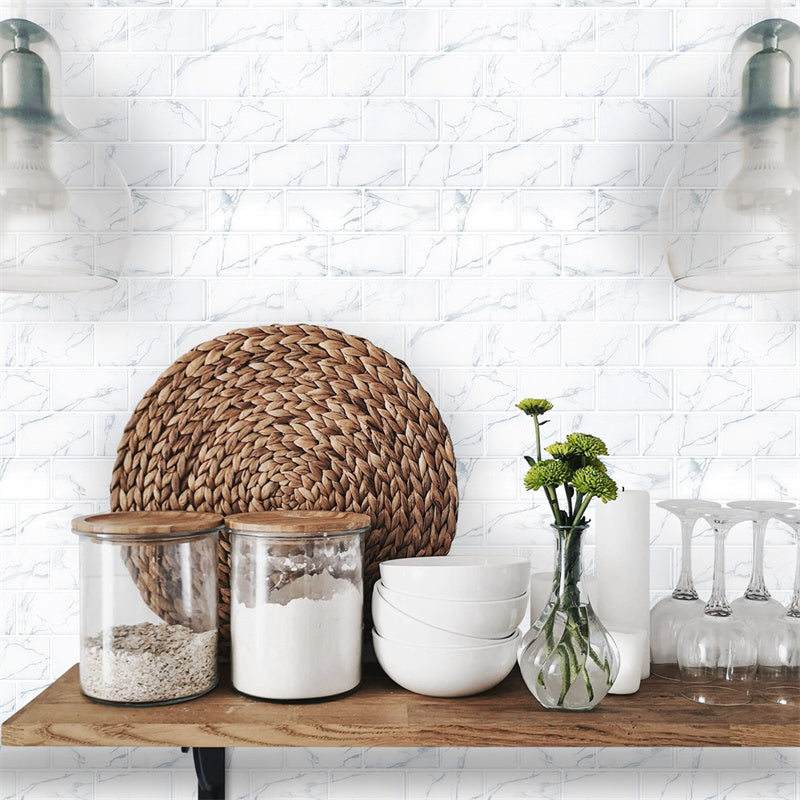 MT1013 - Subway Peel and Stick Backsplash Tile , 12" x 12" carrara marble Tile