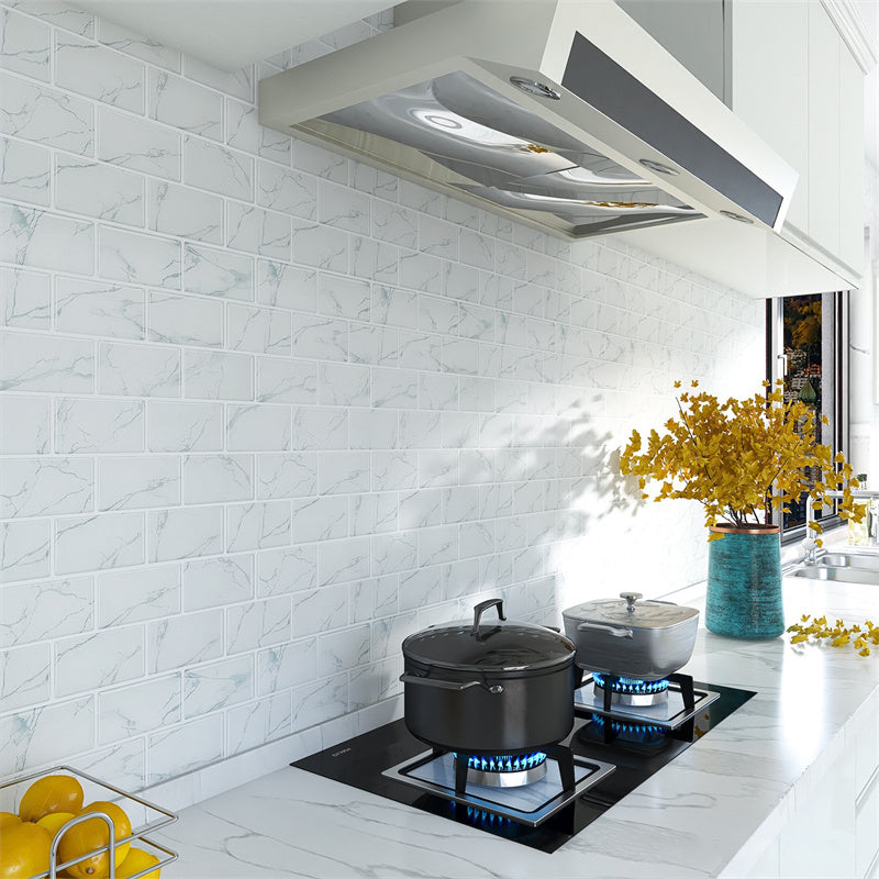 MT1013 - Subway Peel and Stick Backsplash Tile , 12" x 12" carrara marble Tile