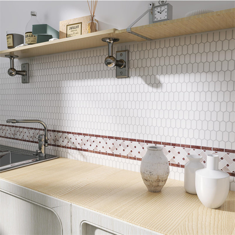 MT1081 - Peel and Stick Backsplash Tile Borders , 12" x 10" Tile