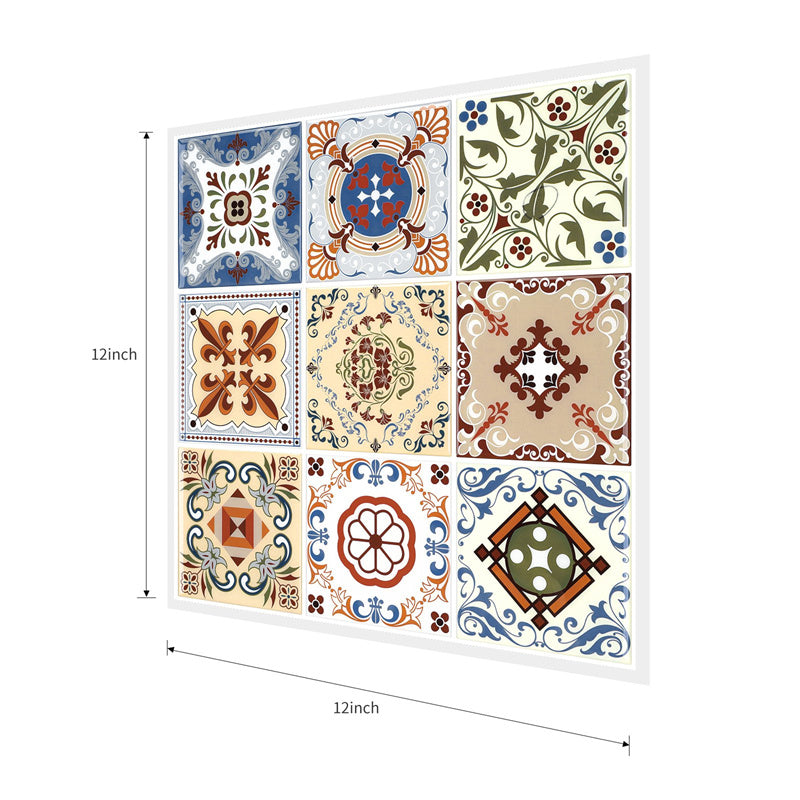 MT1105 - Baroque Decals Peel And Stick Backsplash Tile , 12" x 12" Brown Tile