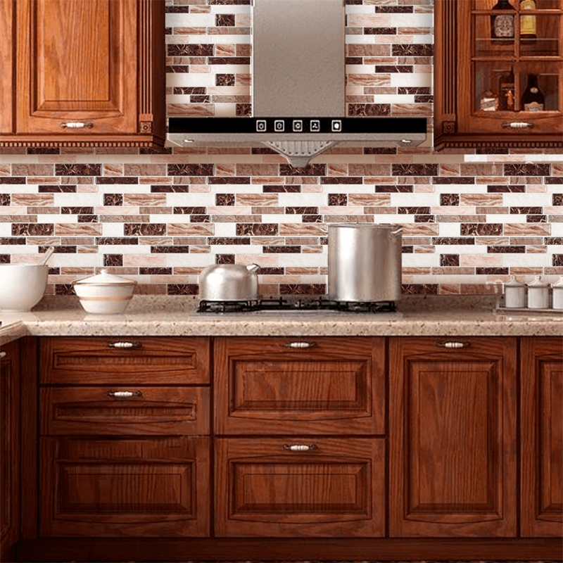 MT1034 - Oblong Walltiles Peel And Stick Backsplash Tile , 12" x 12" Marble Tile