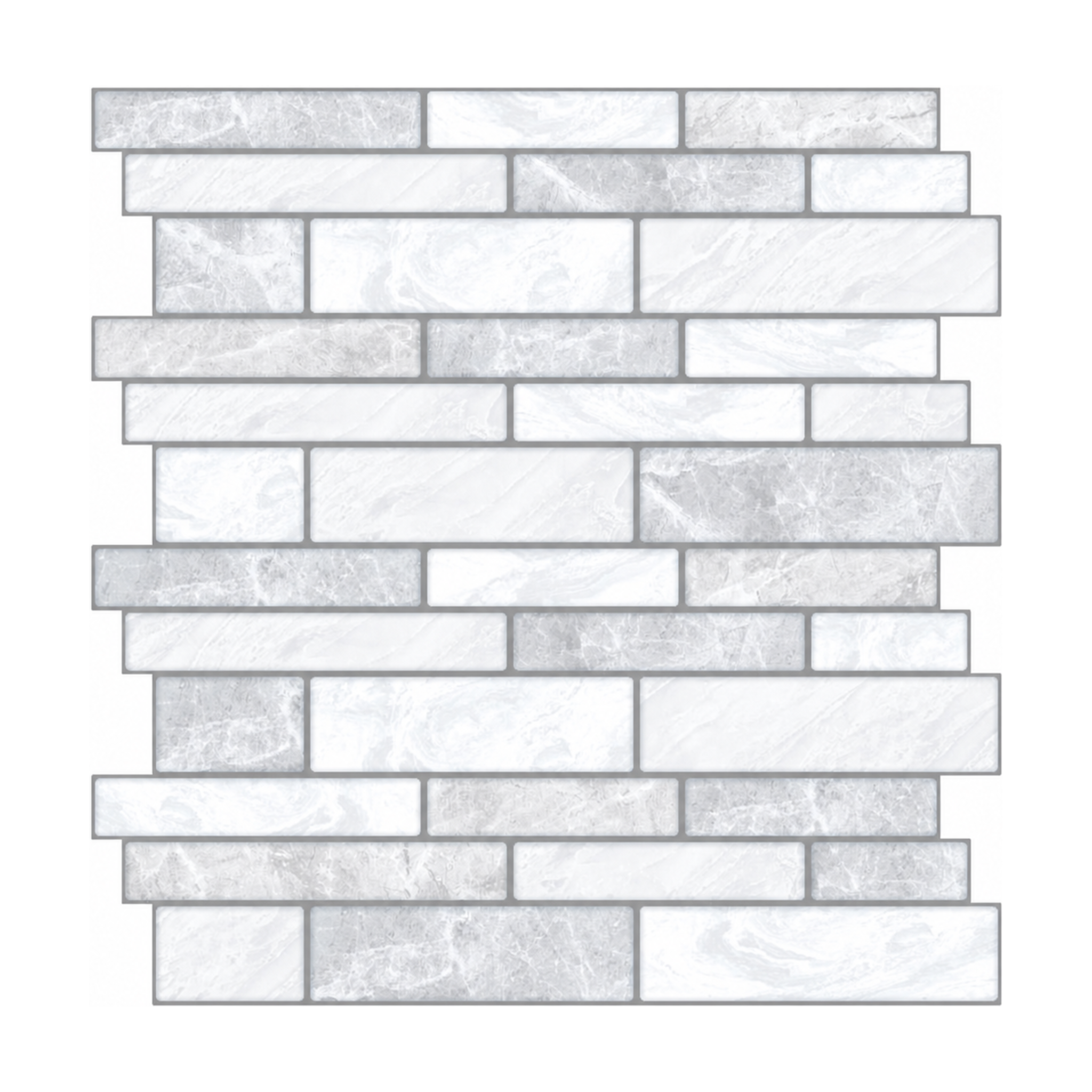 Grey & White Marble Mosaic - Alpine Mist Marble - MT1031-XPE