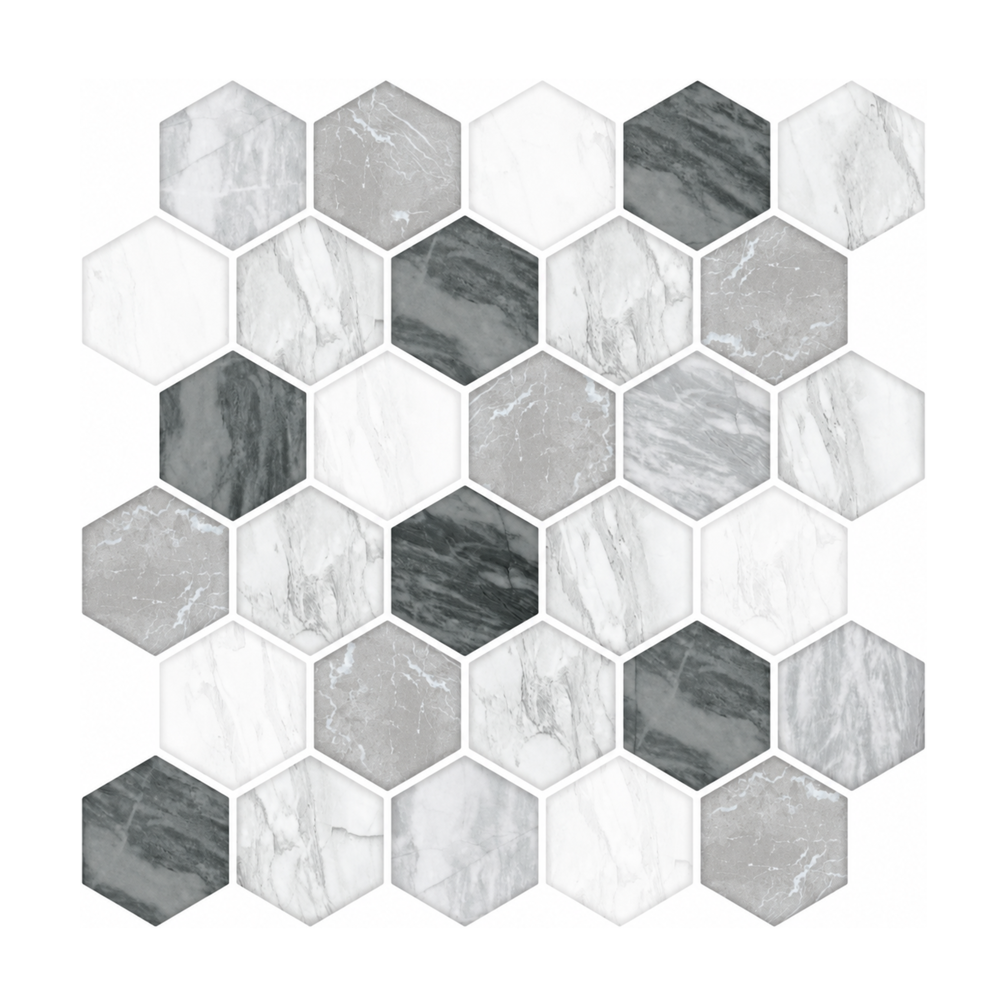 Light Grey Hexagon - Mountain Mist Grey - MT1084A