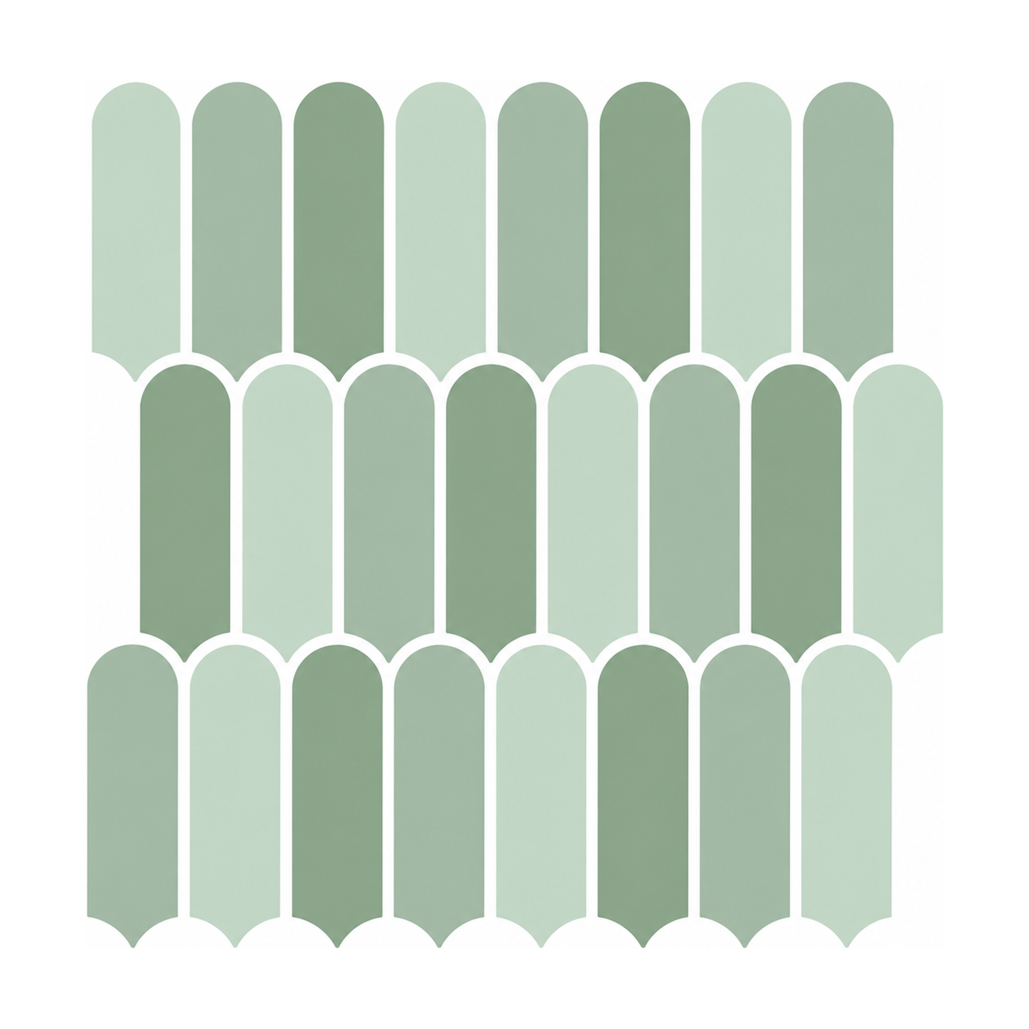 Sage Green Feather Mosaic - Rainwashed Sage - MT1132-XPE