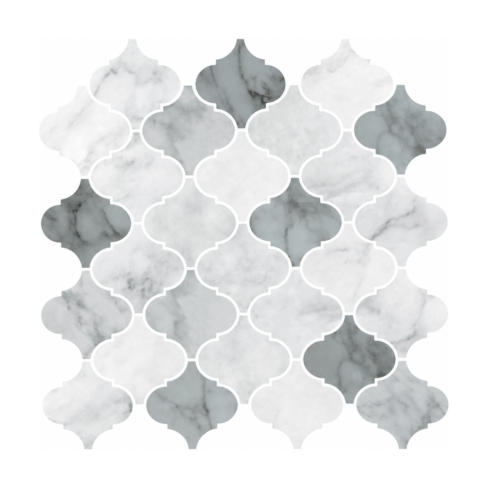 Grey Marble Arabesque - Stormstone Marble - MT1203A