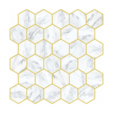 Carrara White & Gold Hexagon - Alpine Carrara & Sun Gold - MT1210C