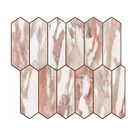 Rose Marble Long Hexagon - Rose Quartz - MT1272