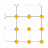 White & Gold Octagon - Snow & Sun Gold - MT1479C-30
