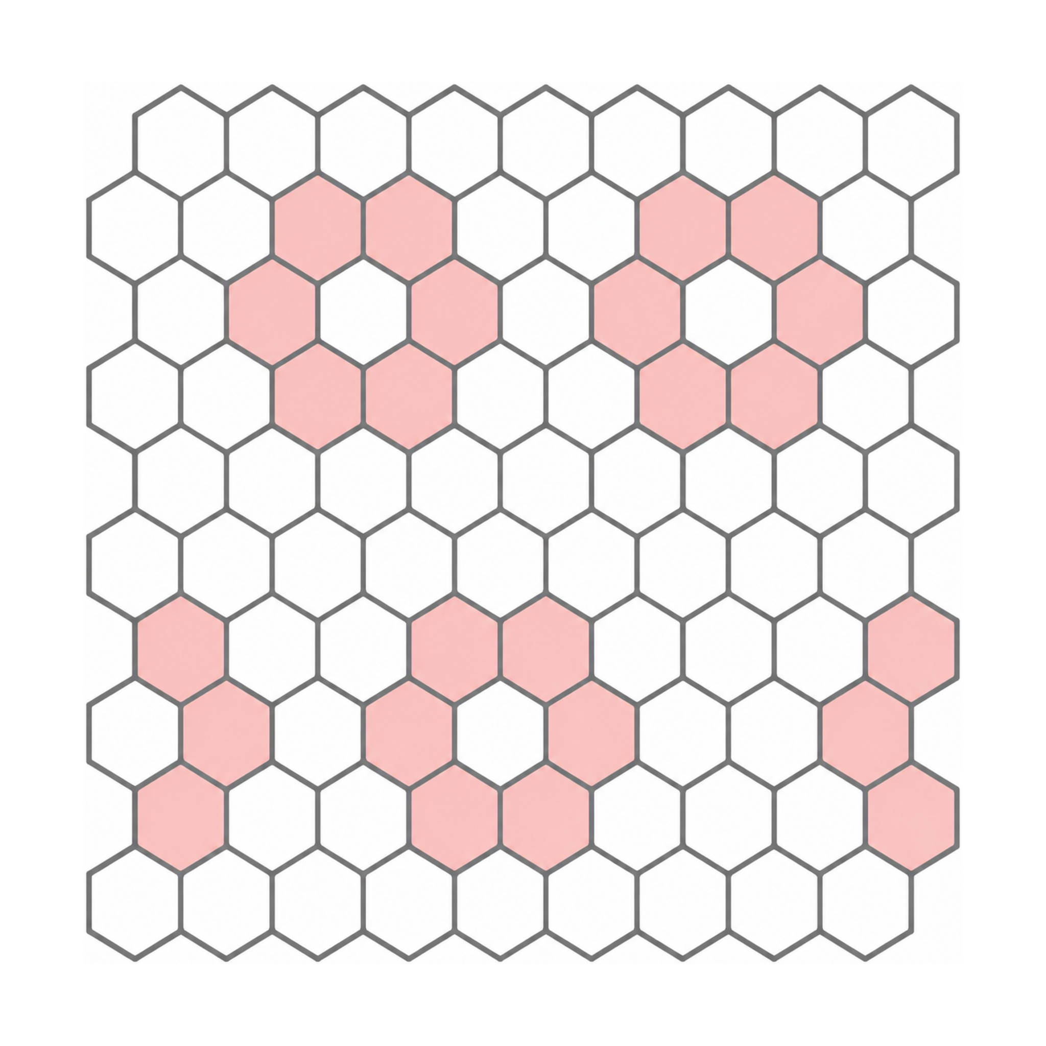 Blush Pink & White Hexagon - Cherry Blossom & Snow - MT1495