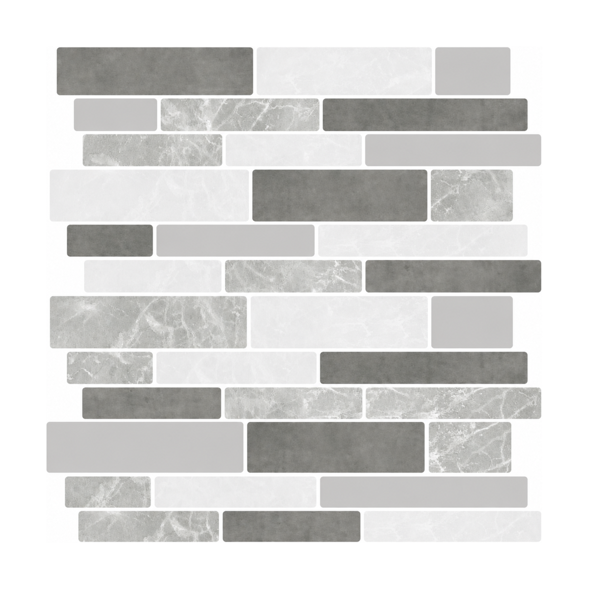 Grey & White Marble Mosaic - Alpine Mist Marble - MT1526-XPE