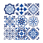 Blue & White Baroque - Glacier Lake Blue - MT1875