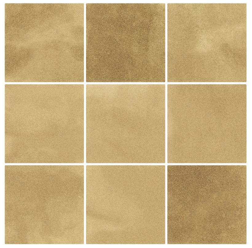 MORCART MT2095 golden-brown nine-square peel-and-stick wall tile with mottled texture and white grout-look lines