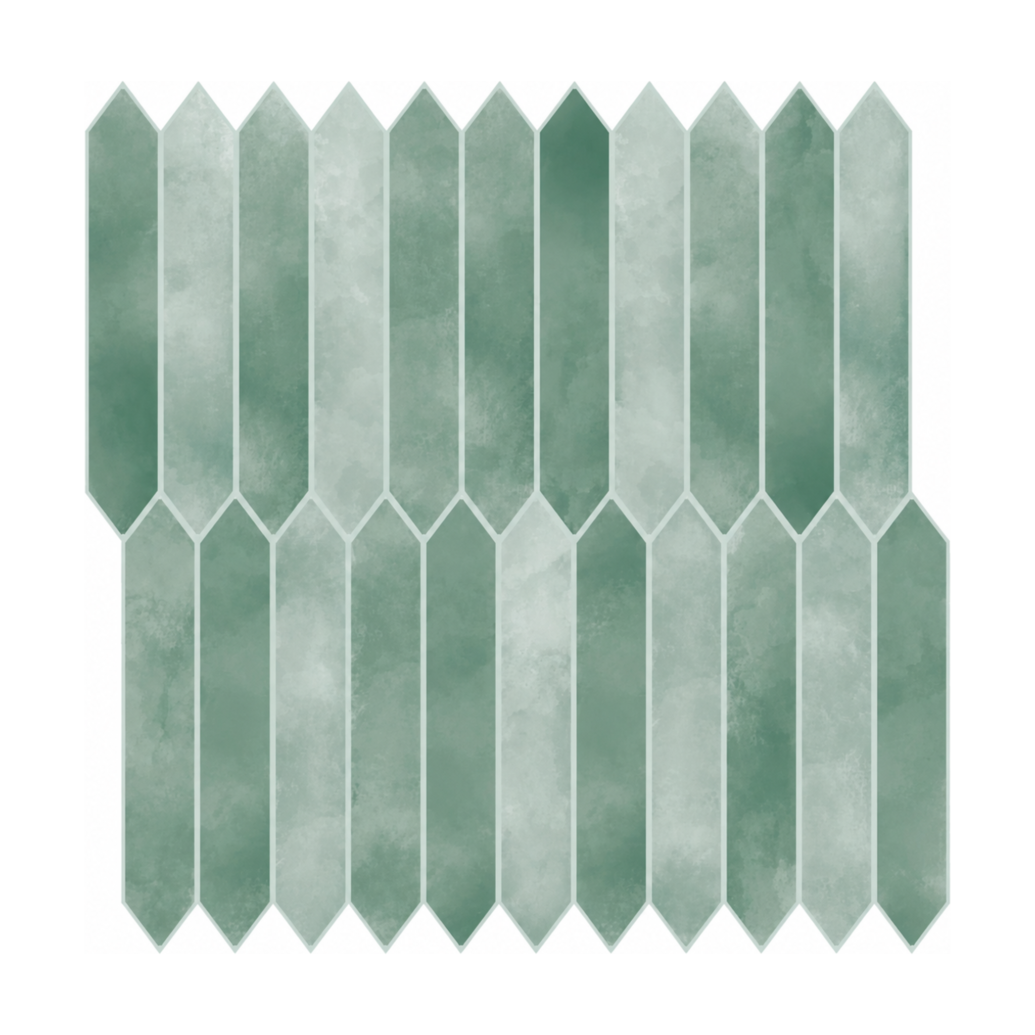 Sage Green Long Hexagon - Rainwashed Sage - MT2113-XPE