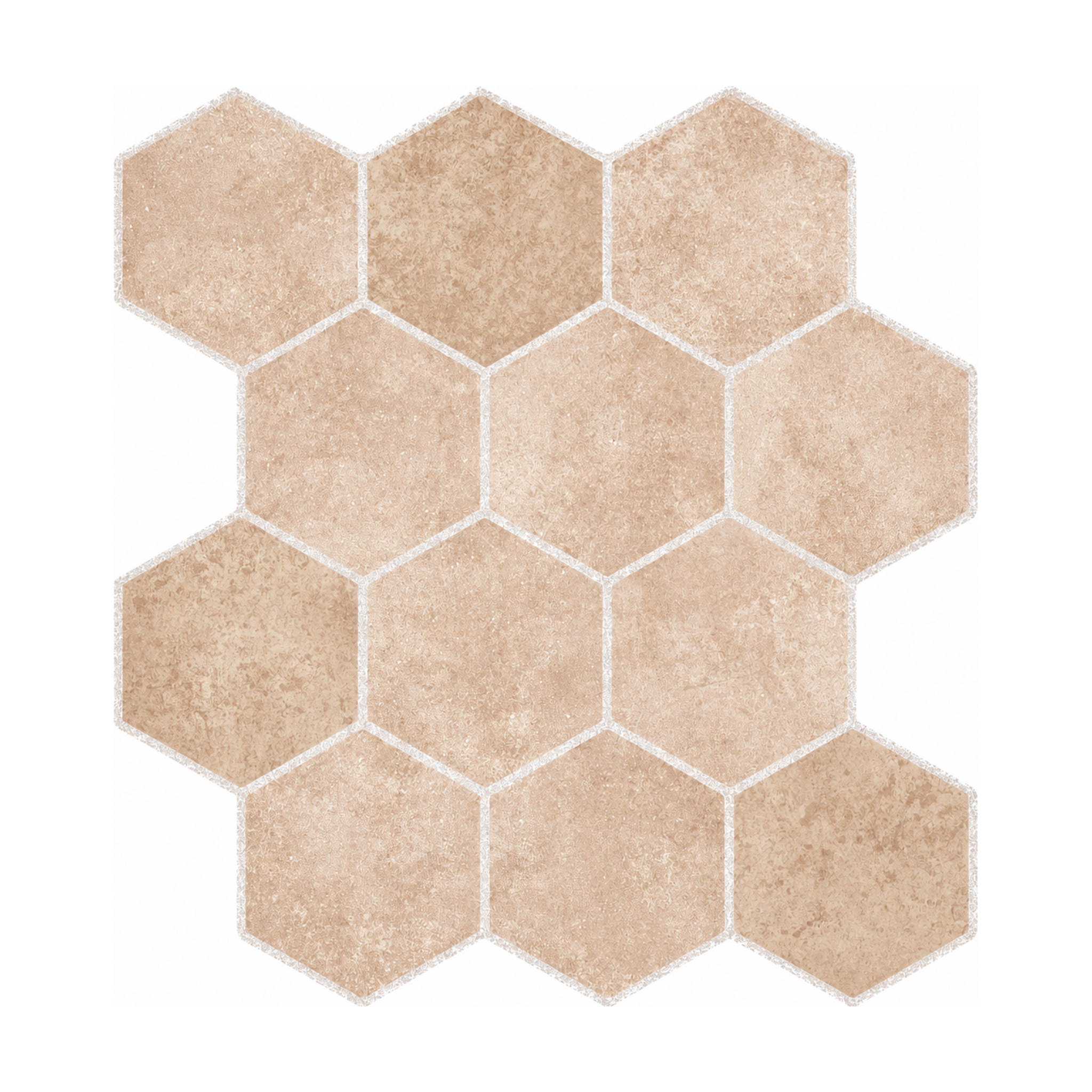 Grapefruit Pink Hexagon - Grapefruit Bloom - MT2238
