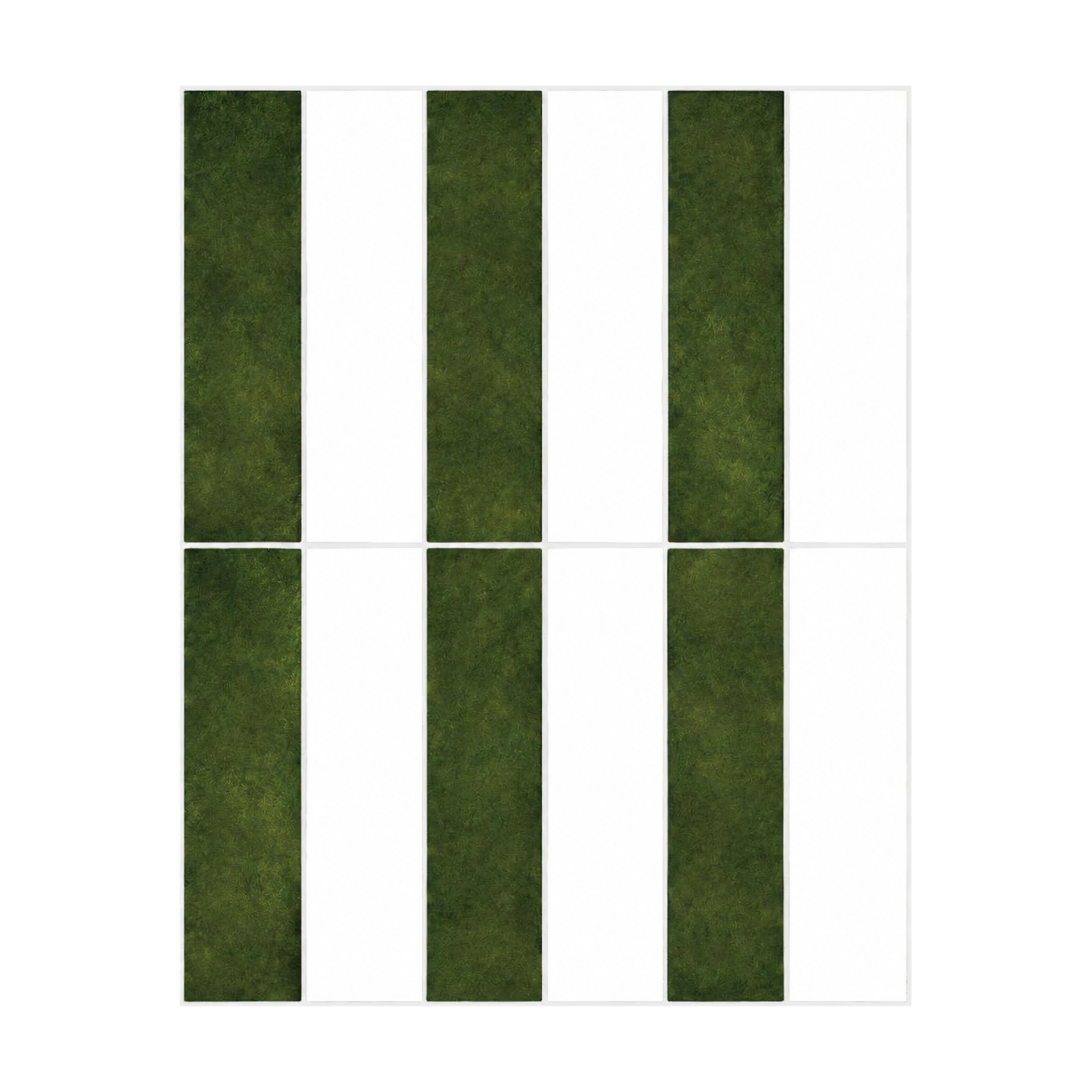 Dark Green & White Linear Mosaic - Pinewood Green & Snow - MT2340