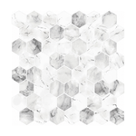 Grey & White Marble Hexagon - Alpine Mist Marble - MT2343