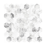 Grey & White Marble Hexagon - Alpine Mist Marble - MT2343