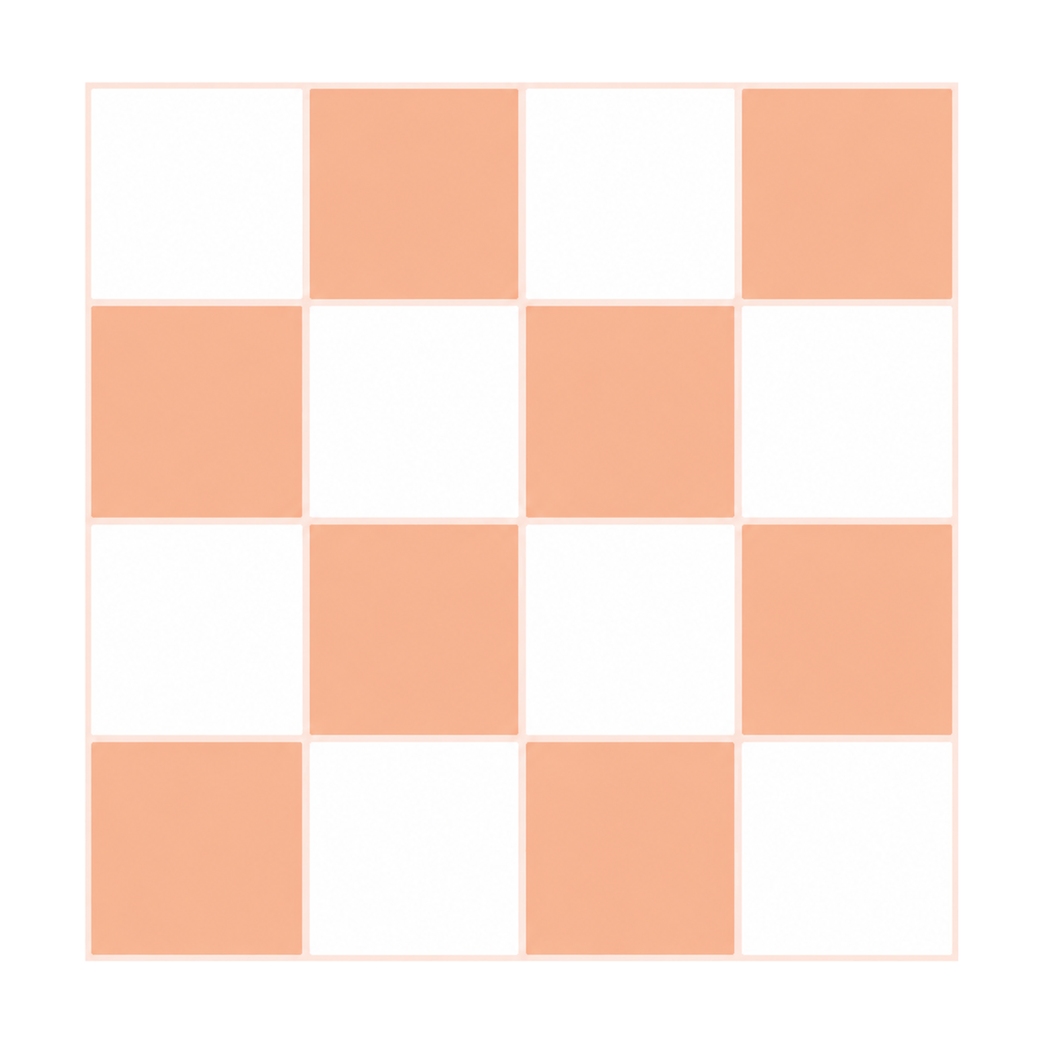 Soft Peach & White Checkerboard - Peach Blossom & Snow - MT2418