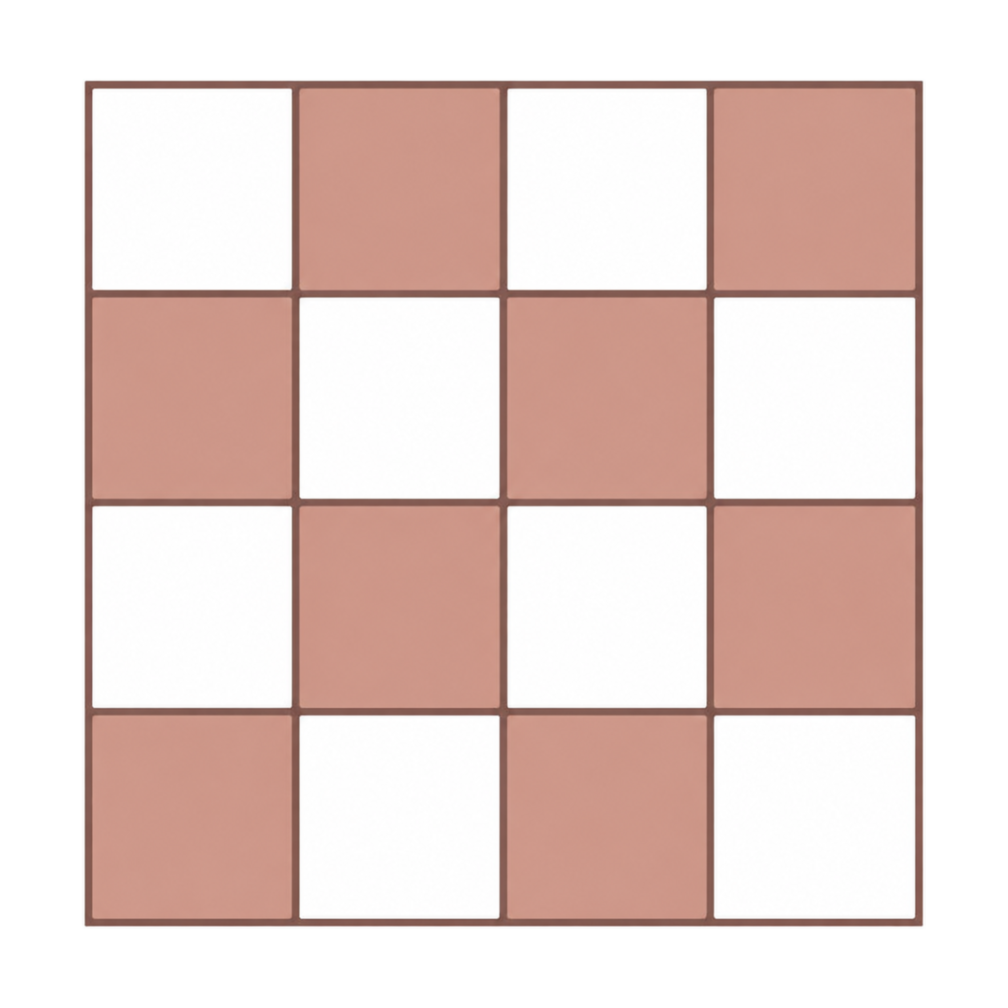 Grapefruit Pink & White Checkerboard - Grapefruit Bloom & Snow - MT2419