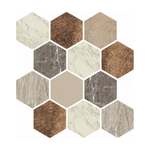 Brown Marble Hexagon - Walnut Ridge Marble - MT2616