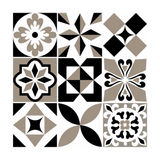Black, White & Taupe Spanish Mosaic - Riverbed Stone Mix - VT2075N-30