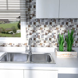 Vintage Brown Marble Square Mosaic