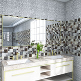 Vintage Brown Marble Square Mosaic