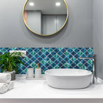 MORCART MT1167 Arabesque wall tiles, factory green vanity reference