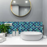 MORCART MT1167 Arabesque wall tiles, factory green vanity reference
