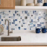 Ocean Blue Mosaic (MT1172-XPE) - kitchen backsplash, front detail