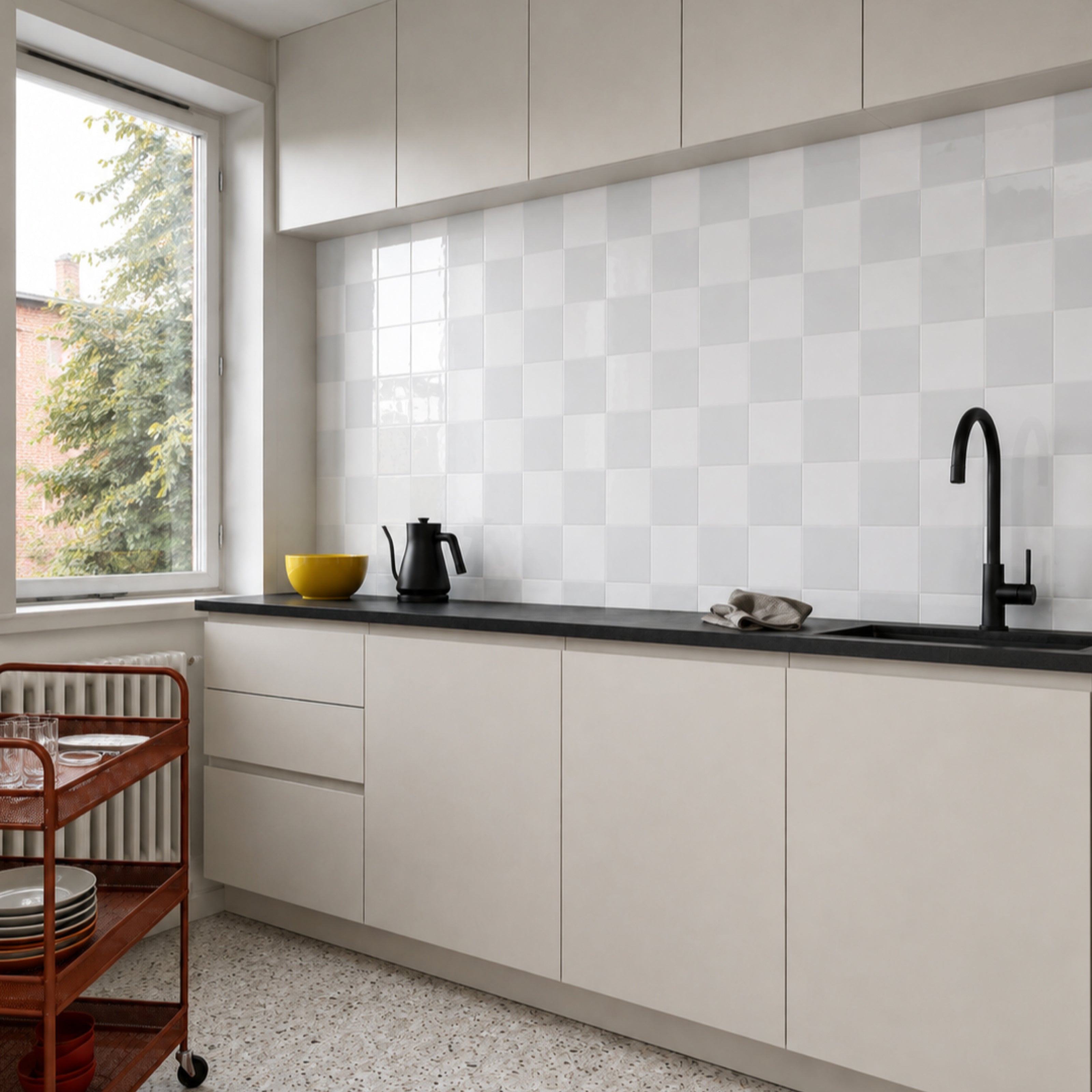 Grey & White Square Grid