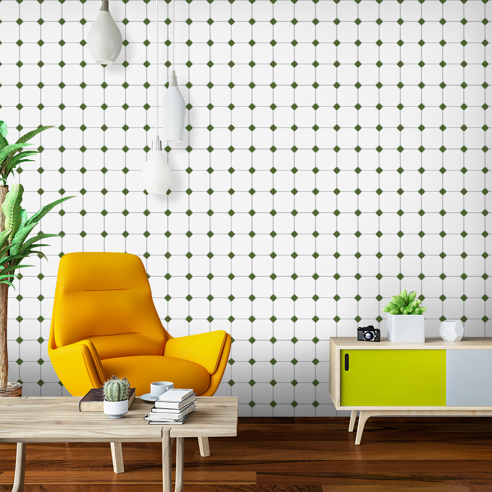 MORCART Green Octagon MT1297C - living room wall