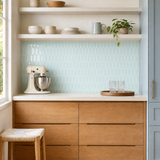 Sage Green Long Hexagon (MT1303) - kitchen backsplash, front wide