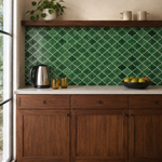 Emerald Green Arabesque (MT1367-XPE) - kitchen backsplash, front wide