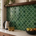 Emerald Green Arabesque (MT1367-XPE) - kitchen backsplash, oblique detail