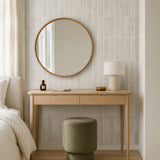 Greige Linear Mosaic (MT1384-XPE) — bedroom, front wide, vertical linear peel-and-stick wall tiles
