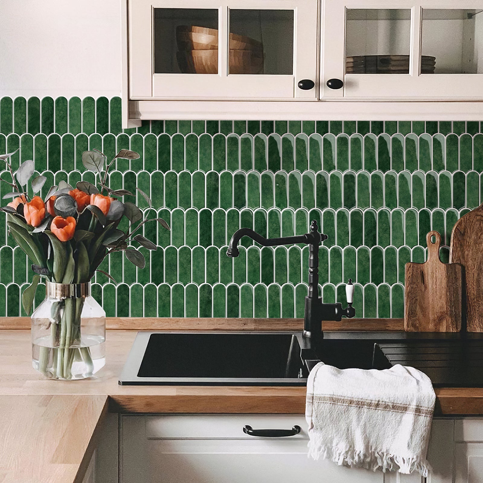 Emerald Green Feather Mosaic
