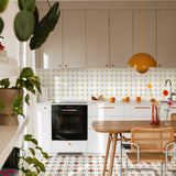 MORCART White and Gold Octagon MT1479C-30 - kitchen wide
