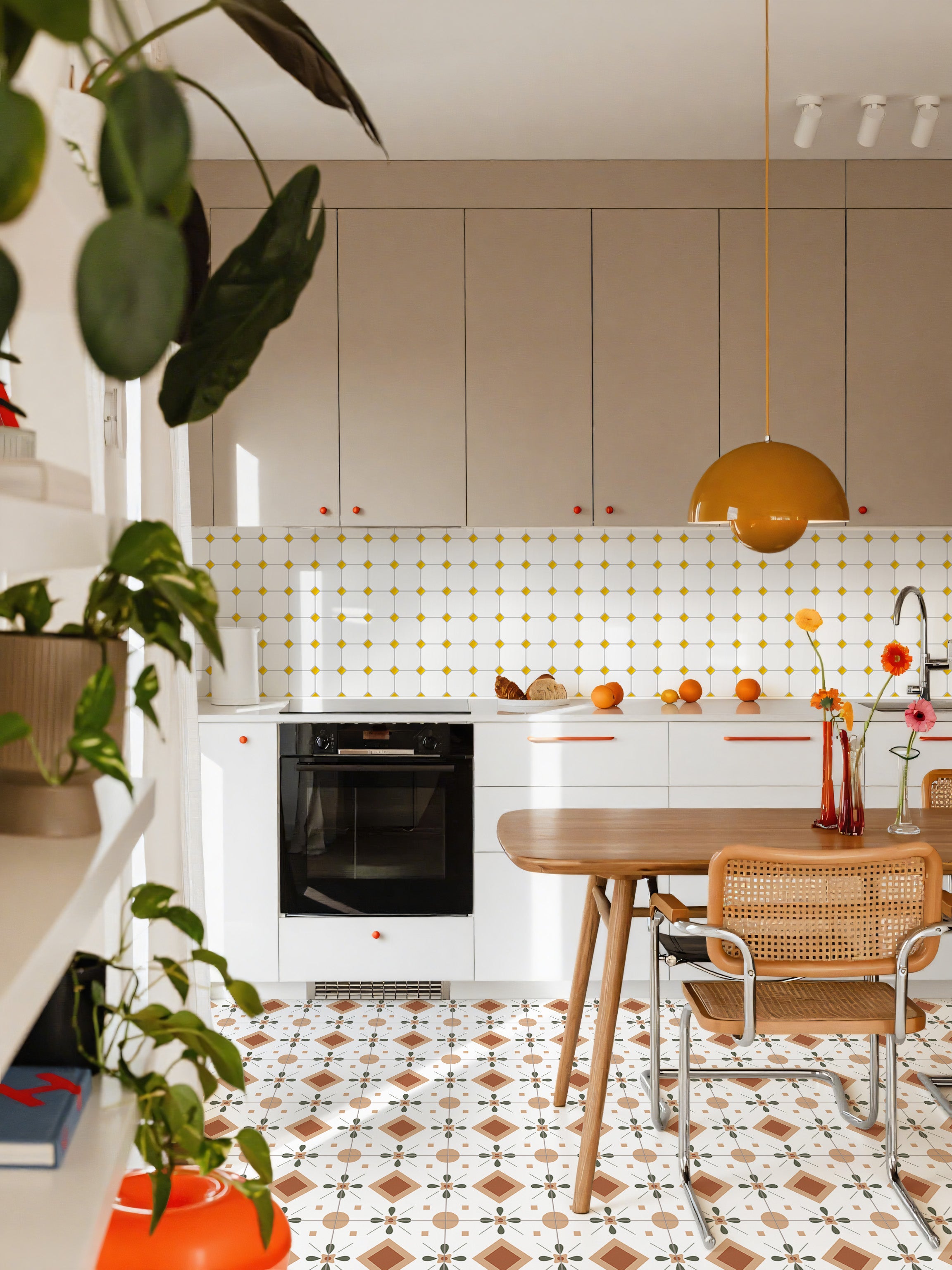 MORCART White and Gold Octagon MT1479C-30 - kitchen wide