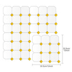 MORCART White and Gold Octagon MT1479C-30 - sheet dimensions