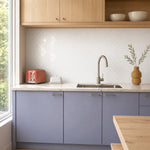 MORCART MT1600 Arabesque peel-and-stick wall tiles in a kitchen, front wide view